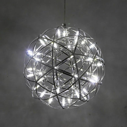 12 inch Stanless Steel LED Endless Woven Sphere Pendant Modern Lights