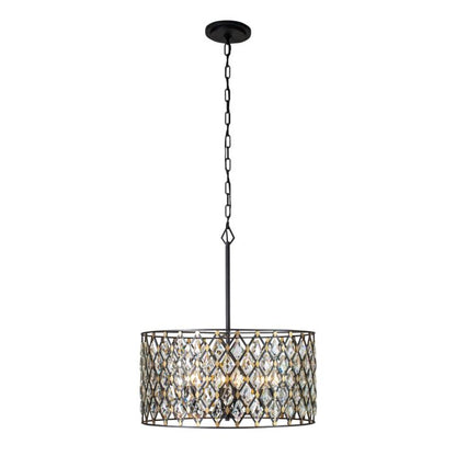 Windsor 6-Light Pendant in Carbon with Havana Gold