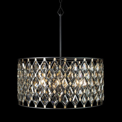 Windsor 6-Light Pendant in Carbon with Havana Gold