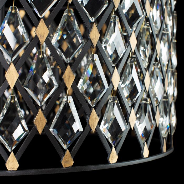 Windsor 6-Light Pendant in Carbon with Havana Gold