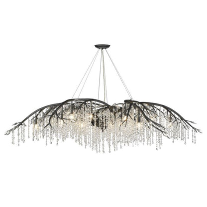 Autumn Twilight BI 24-Light Chandelier in Black Iron