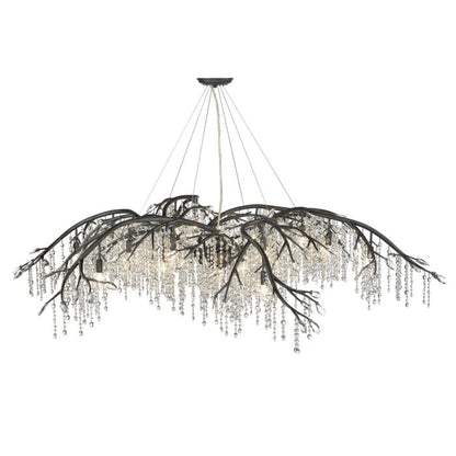 Autumn Twilight BI 24-Light Chandelier in Black Iron