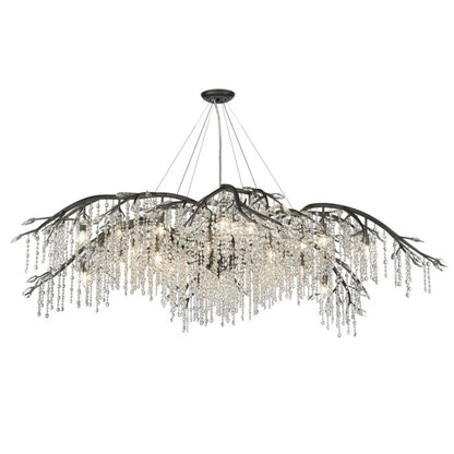 Autumn Twilight BI 24-Light Chandelier in Black Iron