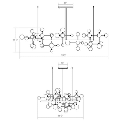 Nebula 19-Light LED Pendant in Satin Nickel