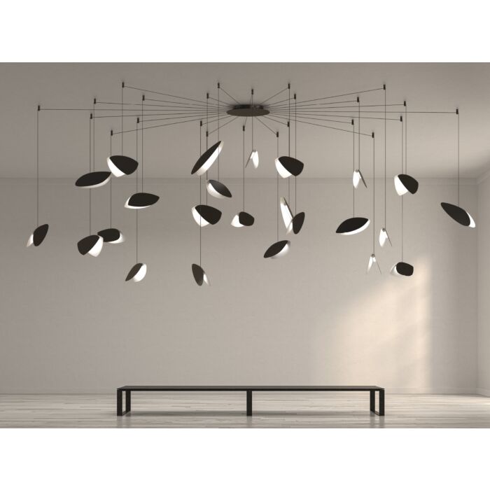 Papillons 24-Light LED Pendant in Satin Black