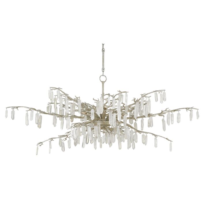 Aviva Stanoff 8-Light Chandelier in Textured Silver with Natural