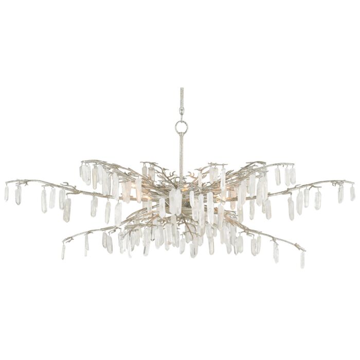 Aviva Stanoff 8-Light Chandelier in Textured Silver with Natural