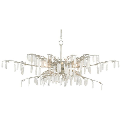 Aviva Stanoff 8-Light Chandelier in Textured Silver with Natural