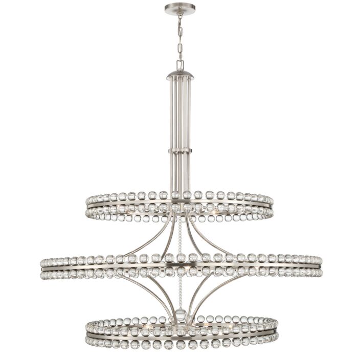 Clover 24-Light Chandelier in Brushed Nickel