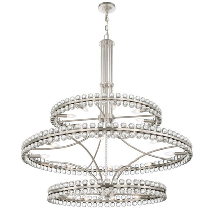 Clover 24-Light Chandelier in Brushed Nickel