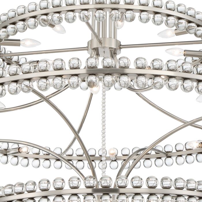 Clover 24-Light Chandelier in Brushed Nickel