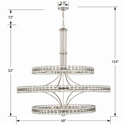 Clover 24-Light Chandelier in Brushed Nickel