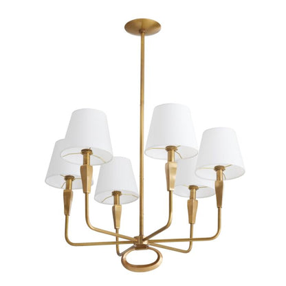 Jeremiah 6-Light Chandelier in Vintage Brass