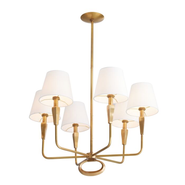 Jeremiah 6-Light Chandelier in Vintage Brass