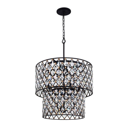 Windsor 7-Light Chandelier in Carbon with Havana Gold