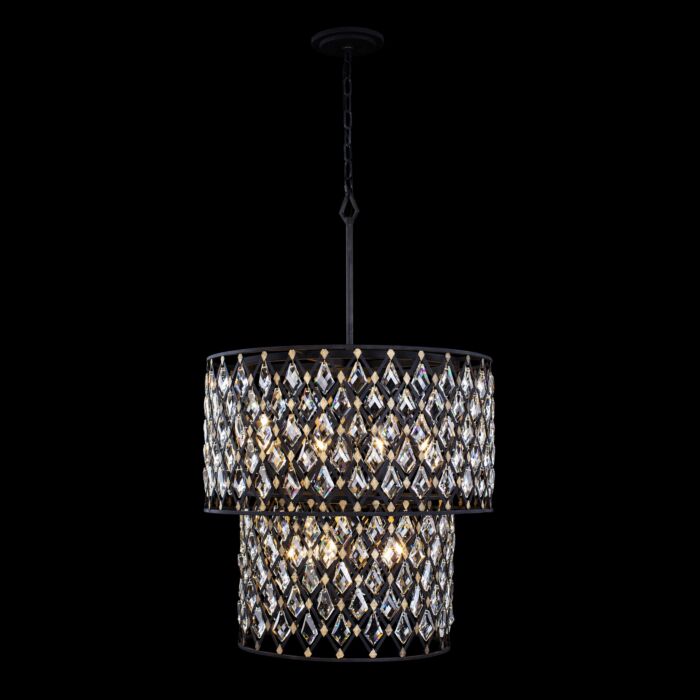 Windsor 7-Light Chandelier in Carbon with Havana Gold