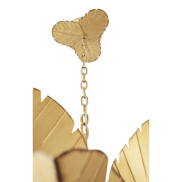 Banana Leaf 12-Light Chandelier in Gold