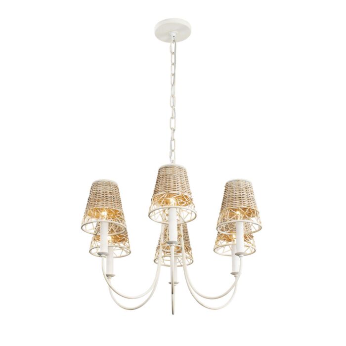 Cayman 6-Light Chandelier in Country White