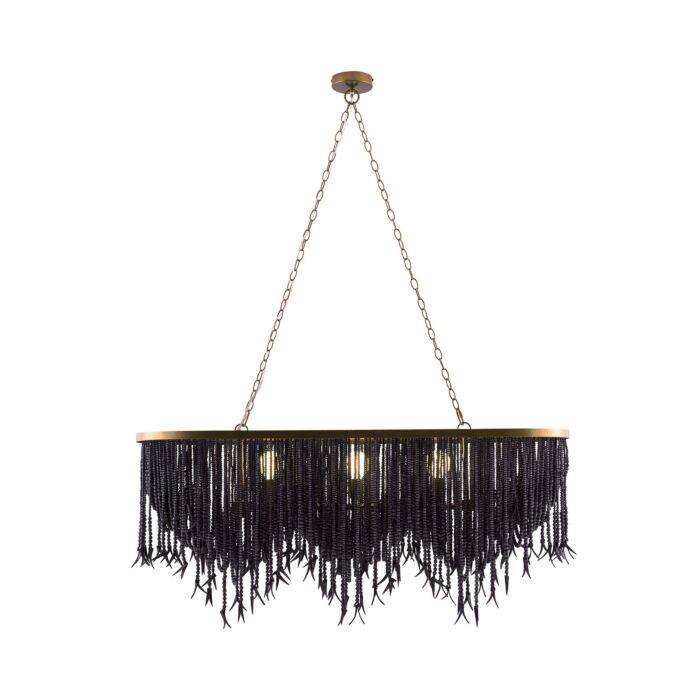 Baja 6-Light Linear Chandelier in Dark Gray Wash