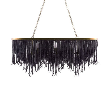 Baja 6-Light Linear Chandelier in Dark Gray Wash