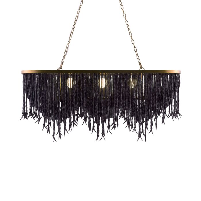 Baja 6-Light Linear Chandelier in Dark Gray Wash