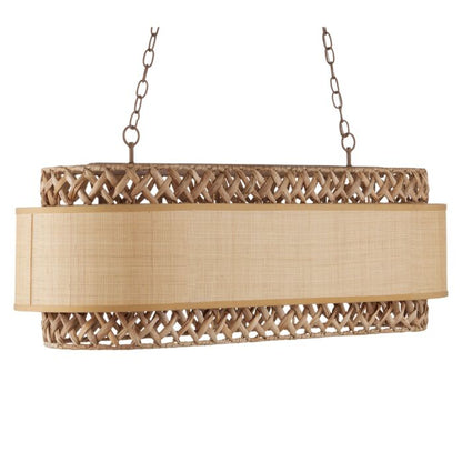 Isola 6-Light Chandelier in Khaki with Natural