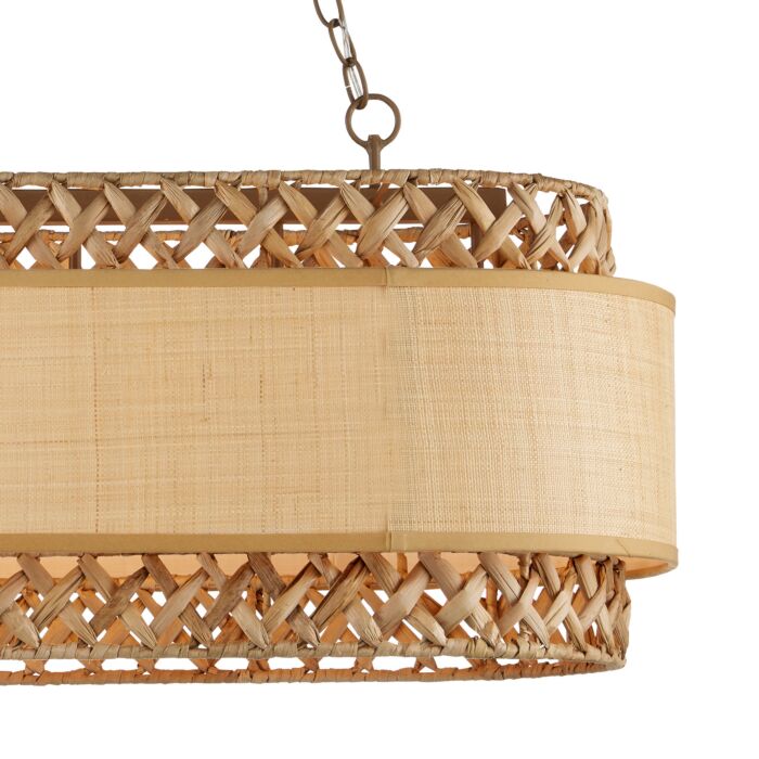 Isola 6-Light Chandelier in Khaki with Natural