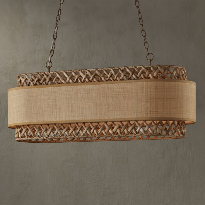 Isola 6-Light Chandelier in Khaki with Natural