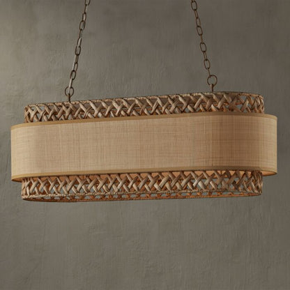 Isola 6-Light Chandelier in Khaki with Natural