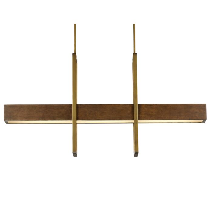 Tonbridge 3-Light LED Linear Chandelier in Chestnut with Brass