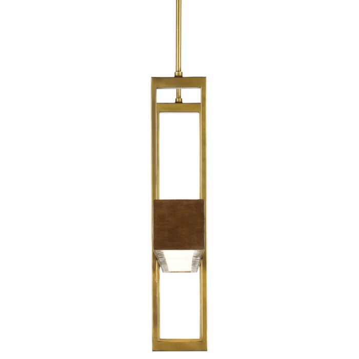 Tonbridge 3-Light LED Linear Chandelier in Chestnut with Brass