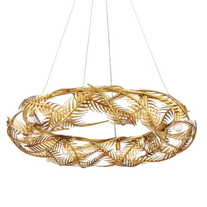 Aviva Stanoff 8-Light Chandelier in Contemporary Gold Leaf with Painted Contemporary Gold