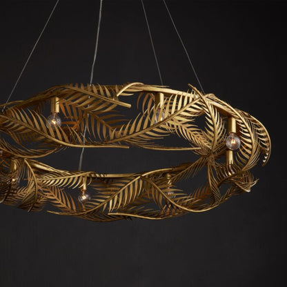 Aviva Stanoff 8-Light Chandelier in Contemporary Gold Leaf with Painted Contemporary Gold