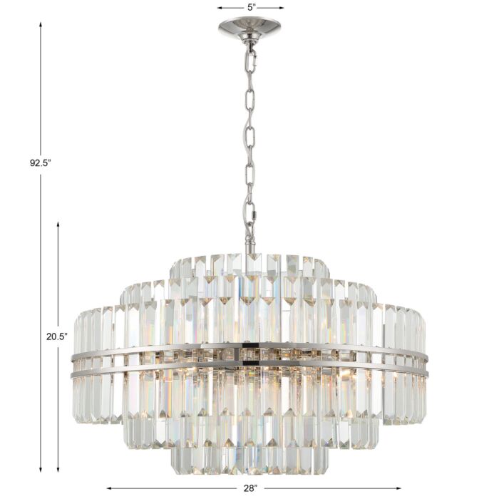 Hayes 16-Light Chandelier in Polished Nickel