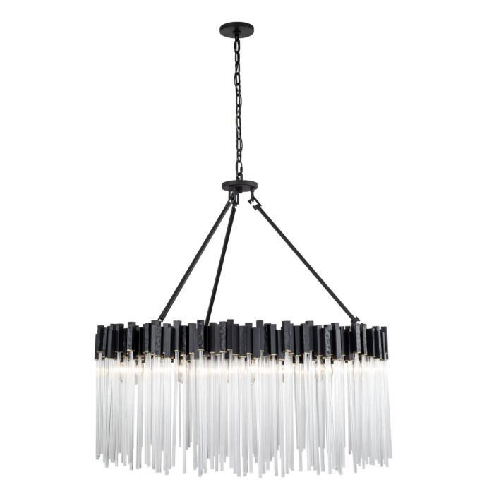 Matrix 12-Light Pendant in Matte Black with French Gold