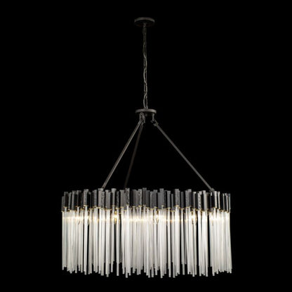 Matrix 12-Light Pendant in Matte Black with French Gold