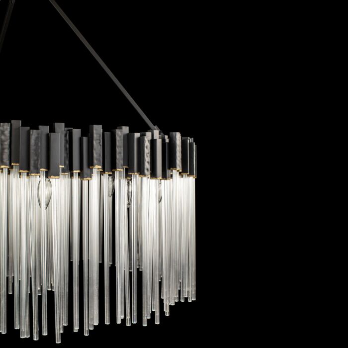 Matrix 12-Light Pendant in Matte Black with French Gold