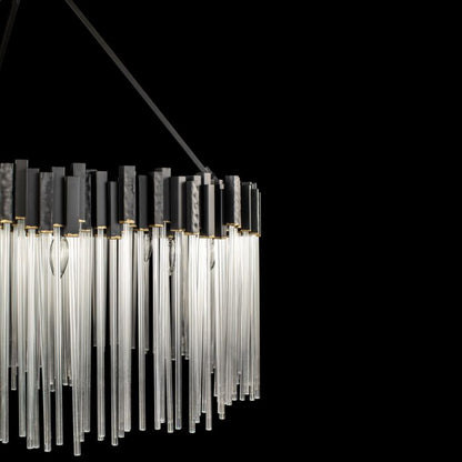 Matrix 12-Light Pendant in Matte Black with French Gold