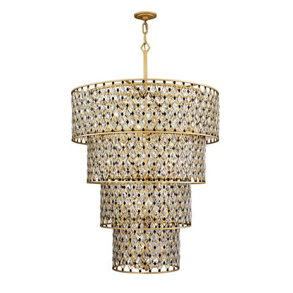 Windsor 21-Light Chandelier in French Gold with Matte Black