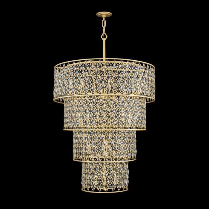 Windsor 21-Light Chandelier in French Gold with Matte Black