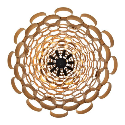 Totally Tubular 10-Light Pendant in Antique Gold with Carbon Black