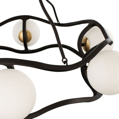 Black Betty 6-Light Chandelier in Carbon with French Gold