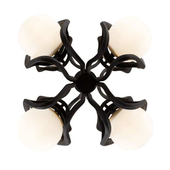 Black Betty 12-Light LED Pendant in Carbon with French Gold