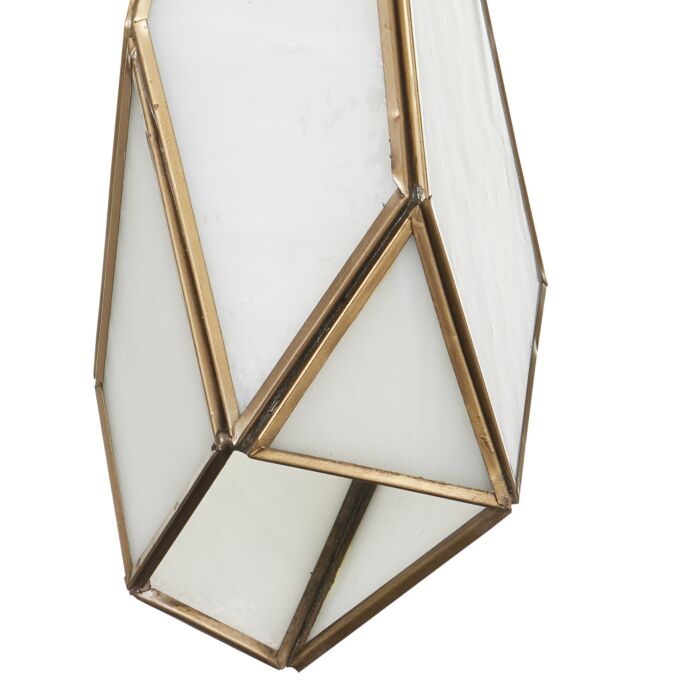 Glace 36-Light 3Pendant in White with Antique Brass