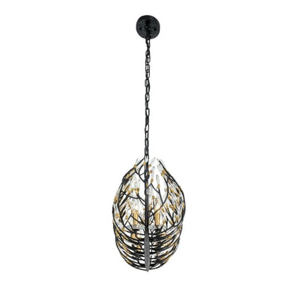 Bask 6-Light Linear Pendant in Matte Black with French Gold