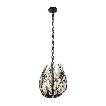 Bask 8-Light Linear Pendant in Matte Black with French Gold