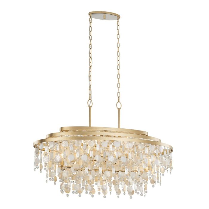 Kalani 9-Light Linear Pendant in French Gold