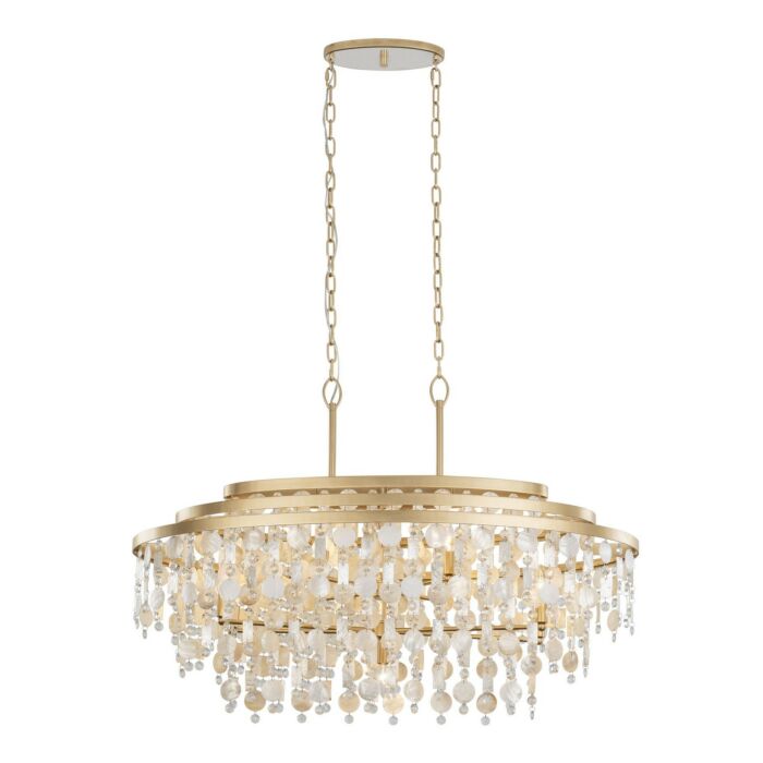 Kalani 9-Light Linear Pendant in French Gold