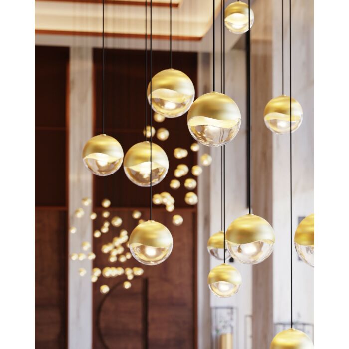 Grapes 24-Light LED Pendant in Brass Finish