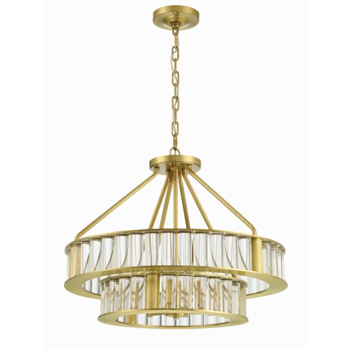 Farris 6-Light Chandelier in Aged Brass